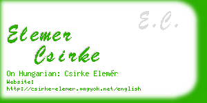elemer csirke business card