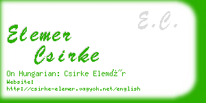 elemer csirke business card